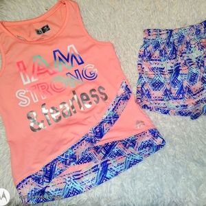 RBX ATHLETIC GIRLS MATCHING SET tank-top & shorts (pre-owned)